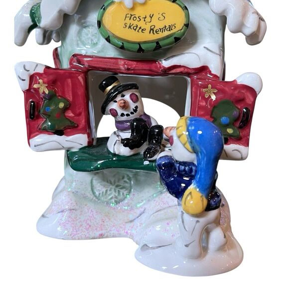 Blue Sky Clayworks Frosty Skate Rental Candle House by Heather Goldminc - 7" H - Picture 9 of 16